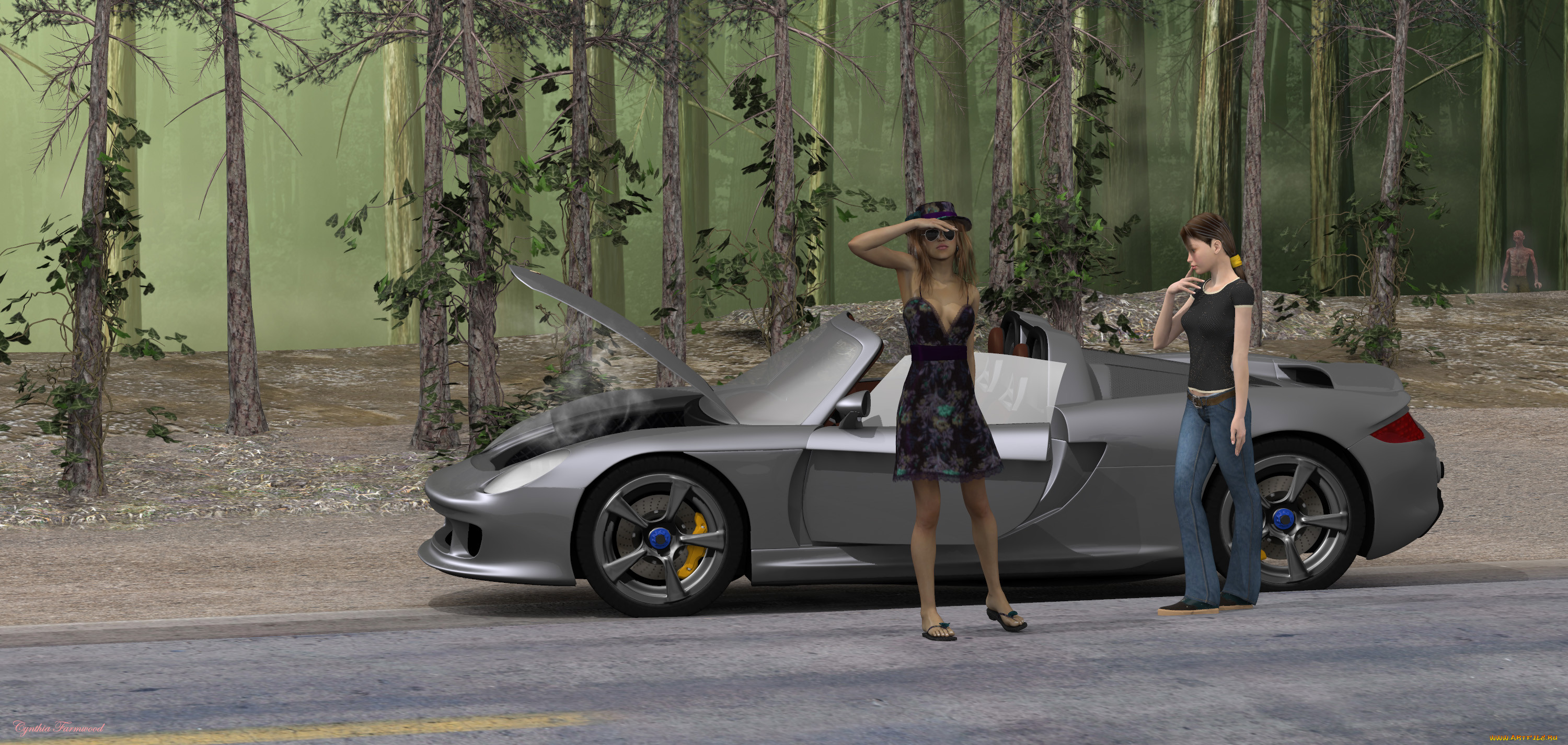 , 3d car&girl, , , , 